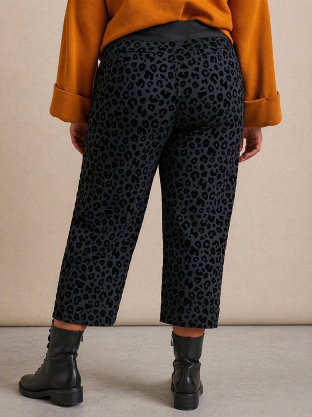 Anthropologie NEW Maeve Eve Ponte Wide Leg Animal Print Cropped Pants SZ 26 26W - Picture 3 of 9